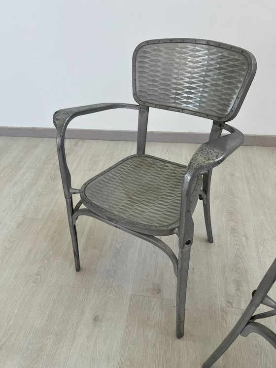 Image 1 of Aluminiumstühle - Avec-Plakette « Gaston Viort - Salon de Provence »