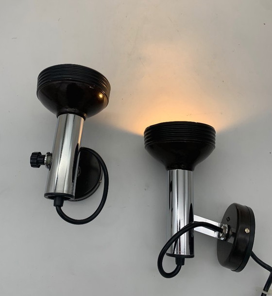 Image 1 of Paar Wandlampen, die Stilnovo zugeschrieben werden
