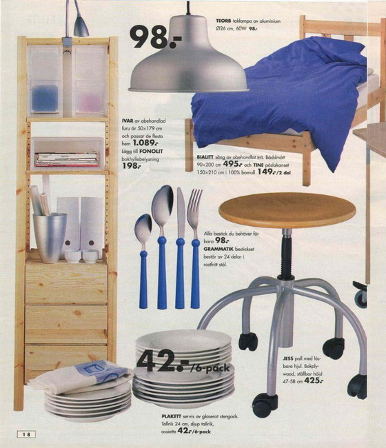 Image 1 of Ensemble de couverts IKEA « Grammatik » – 23 pièces – bleu – vintage des années 1990