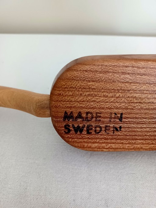 Zweedse teakhouten scoop bowl – Mid‑Century – Made in Sweden