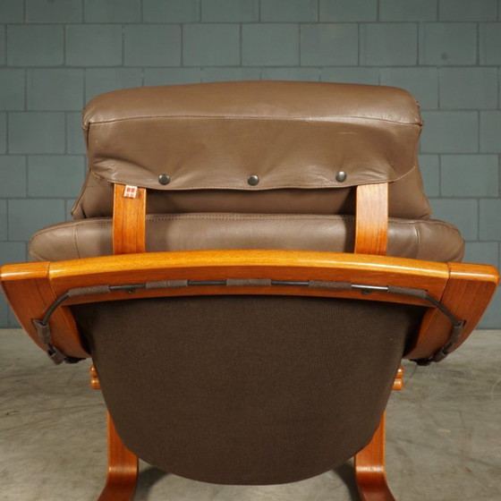 Image 1 of Deense “Apollo” fauteuil met hocker – Svend Skipper – jaren 70