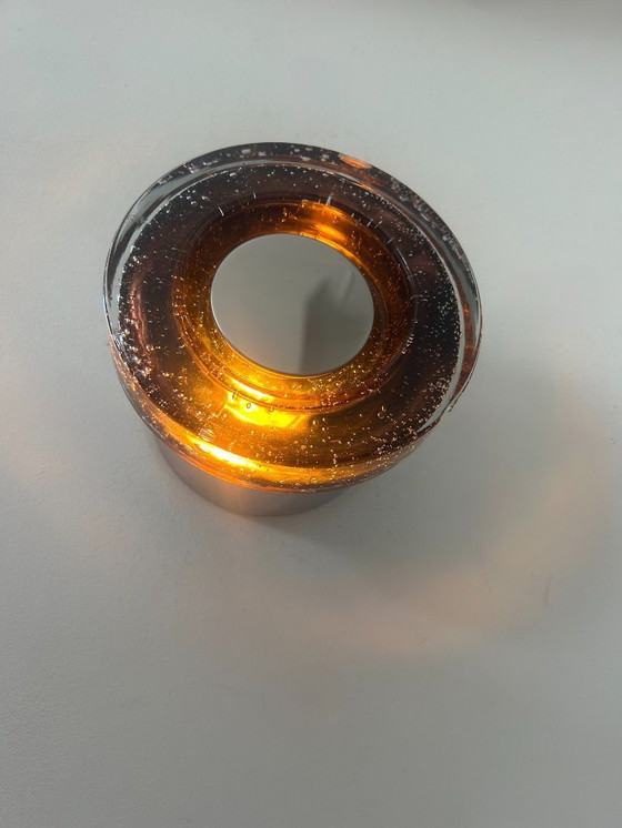 Image 1 of 3 appliques Limburg in cromo e vetro a bolle, Germania 1960