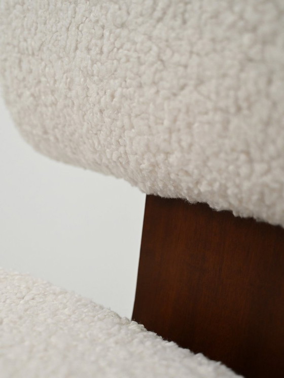 Image 1 of Set di quattro sedie scandinave in lana Bouclé