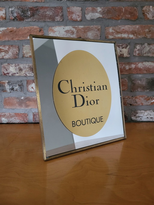 Miroir rectangulaire, Boutique Christian Dior, Métal couleur or