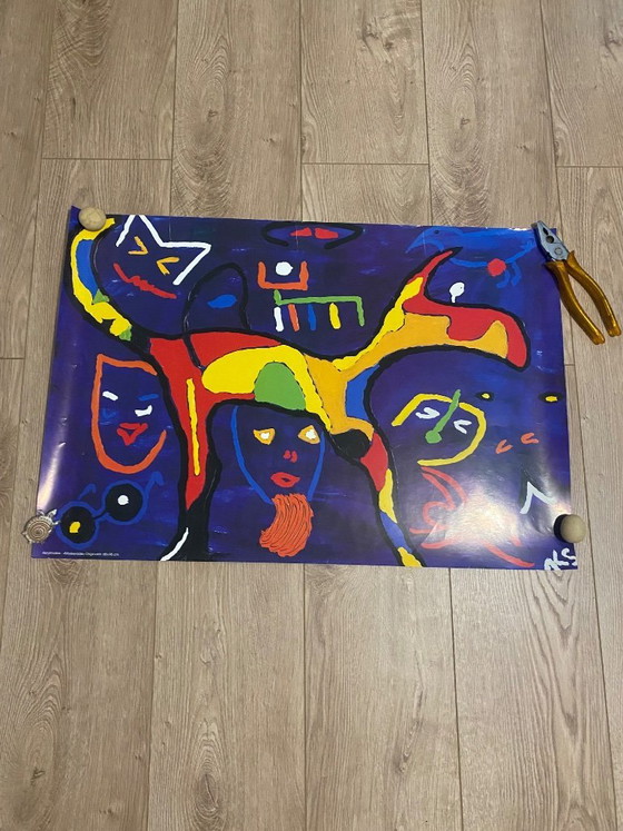 Image 1 of Original print titled Masquerade, created in an expressive abstract style