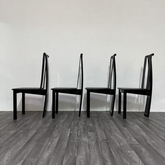 Image 1 of Set 4 Sedie Da Pranzo Postmoderne Design Anni ‘80 Modernariato