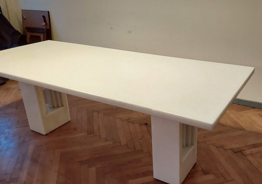 Mesa de comedor de mármol Delfi – Carlo Scarpa & Marcel Breuer – Gavina, Italia, alrededor de 1968–1969