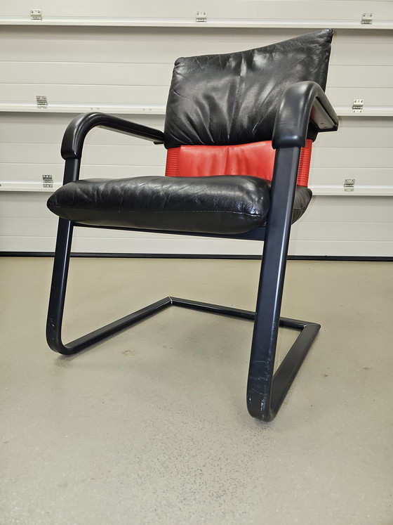 Image 1 of Sedie in pelle Figura Bellini di Vitra Office, sedie a sbalzo