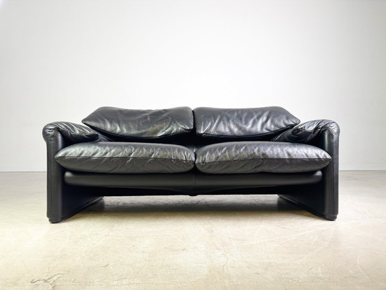 Image 1 of Cassina Maralunga Zweisitzer Sofa Couch Vico Magistretti Leder