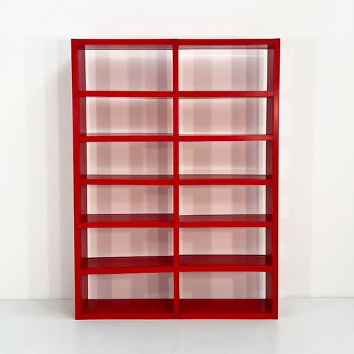 Red Modular Dodona 300 Bookcase by Ernesto Gismondi for Artemide, 1970s