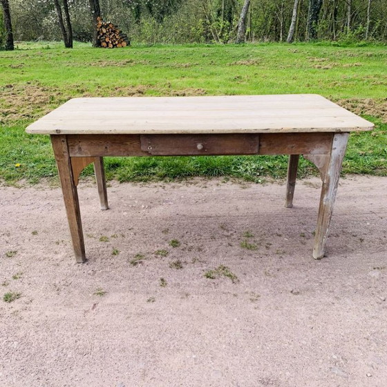 Image 1 of Ancienne Table de Ferme 1m60