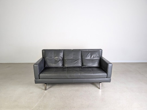 Original Brühl Amber Zweisitzer Sofa Couch Leder grau Design