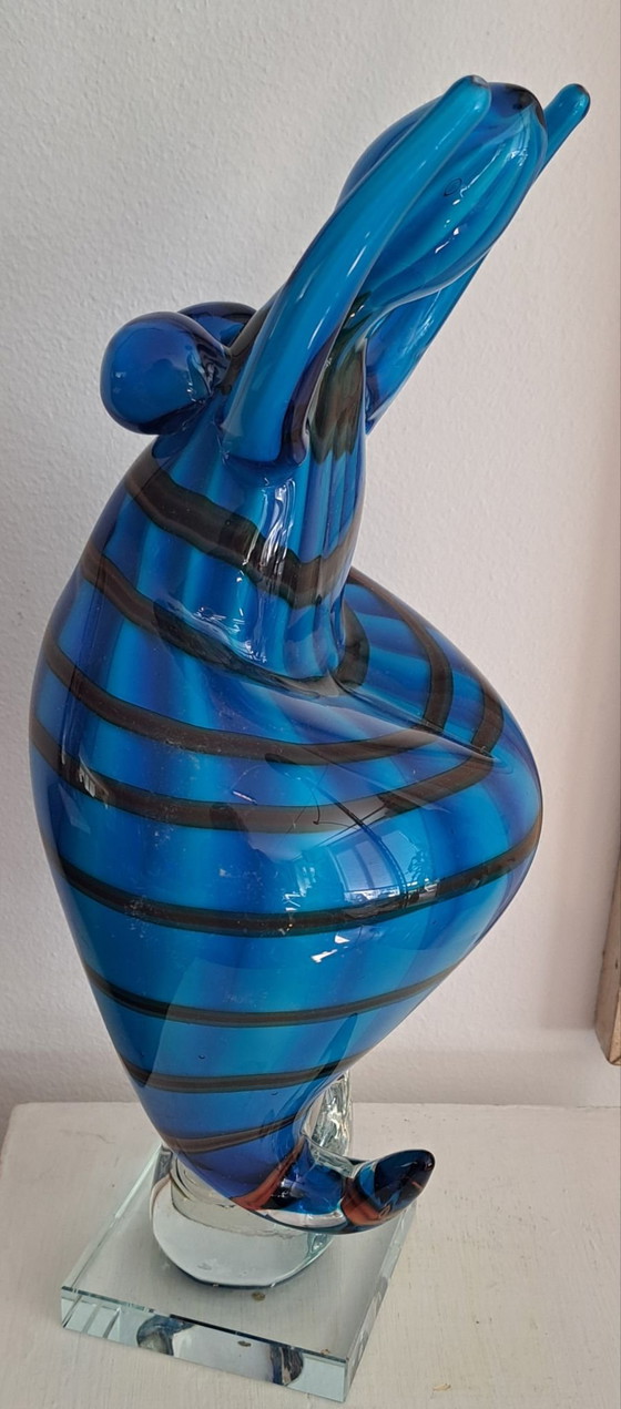 Moderne blauwe dansende vrouw , glasobject – Glaskunst (photo 6 of 10)