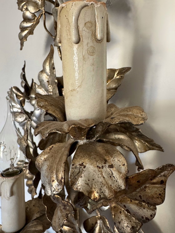 Image 1 of Florentine wall sconce with foliage design, 1960s