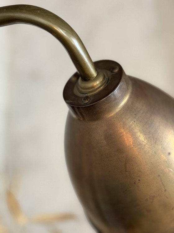 Image 1 of Vintage messing wandlamp met scharnierende arm, Scandinavische stijl