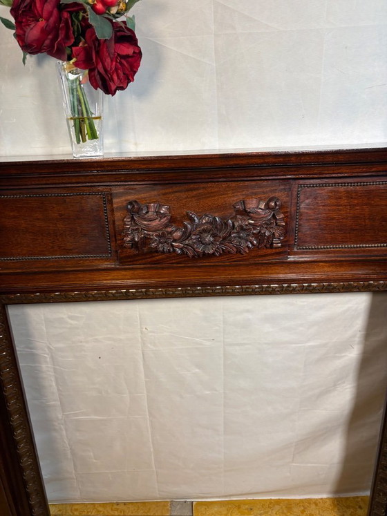 Cornice per camino antica in mogano intagliato in stile Luigi XVI - Fine XIX secolo – Oggetti decorativi (photo 4 of 12)
