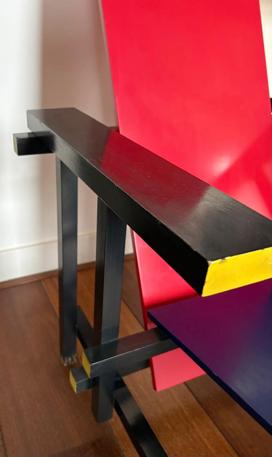 Image 1 of Sedia Rietveld rosso-blu