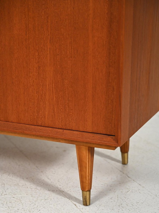 Image 1 of Skandinavisches Teakholz-Bücherregal mit Schrank, 1950er–1960er Jahre