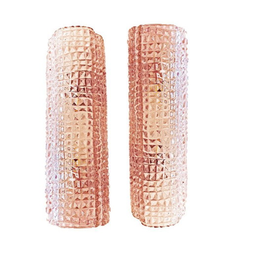 Italienische Wandleuchten aus Muranoglas in Rosa („Cocodrile“) im modernen organischen Stil
