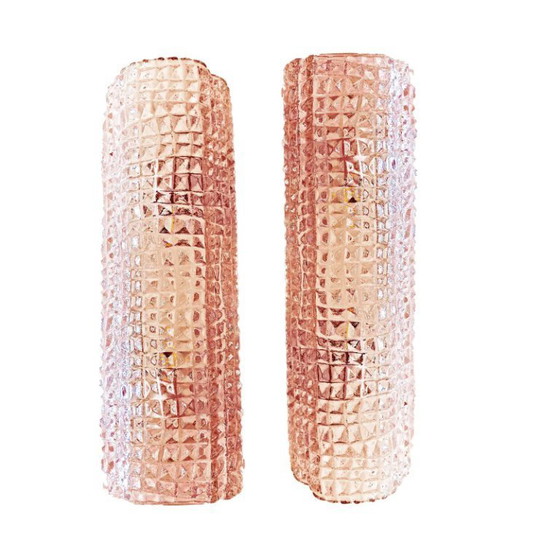 Image 1 of Italienische Wandleuchten aus Muranoglas in Rosa („Cocodrile“) im modernen organischen Stil