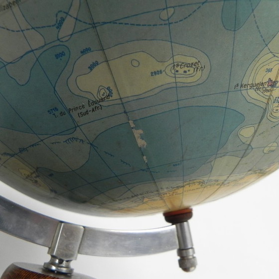 Image 1 of Rath Globe Made of Papier-Mache on Wooden Base, 1960s