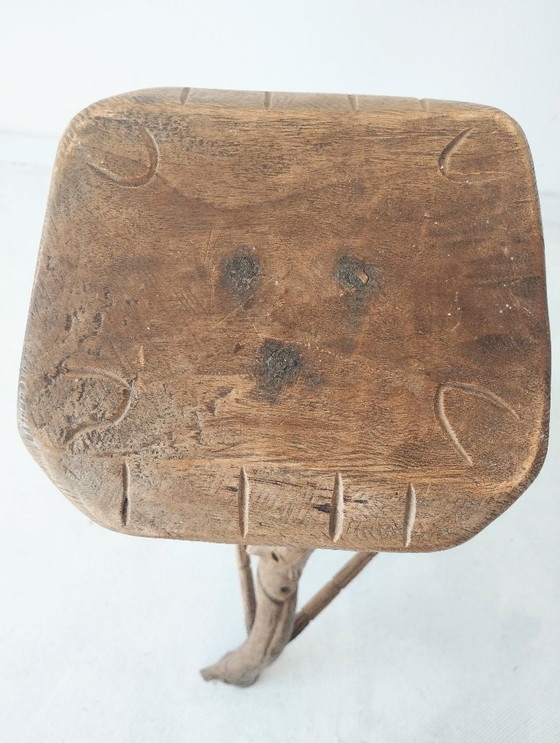 Image 1 of Satz von drei brutalistischen Barhockern, um 1970