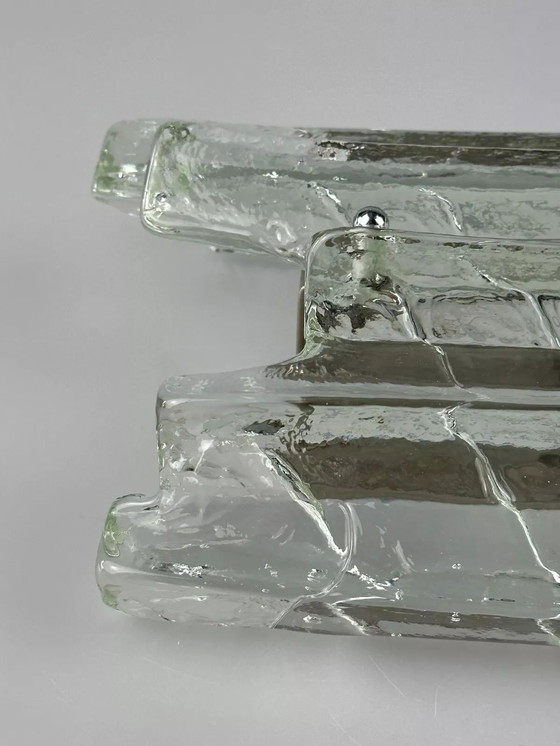 Image 1 of Lampada da parete anni '60 e '70 Fischer Leuchten Germany Design in vetro ghiacciato