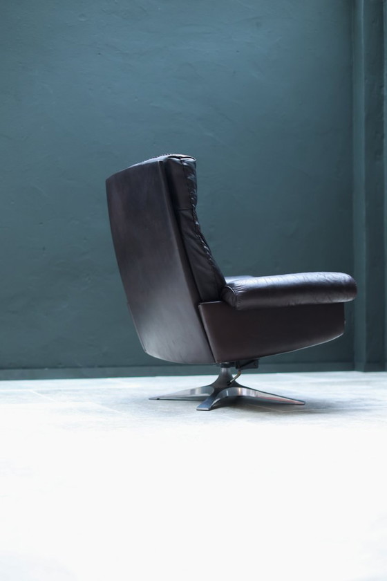 Image 1 of Poltrona vintage De Sede DS-31 | Schienale alto girevole | Pelle marrone | Anni '70