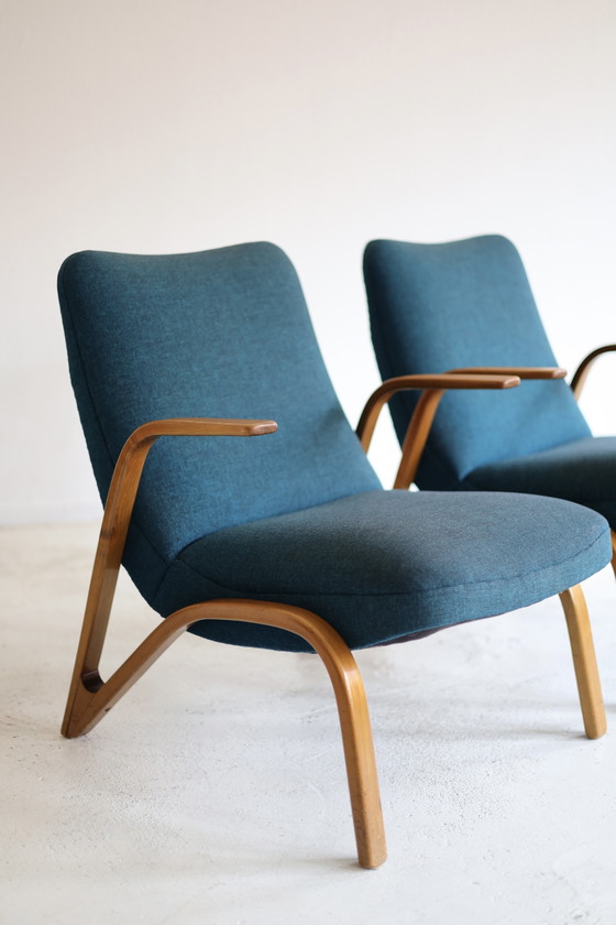 Set di 2 poltrone vintage Paul Bode, anni '50 – Wood, Textile (photo 3 of 5)