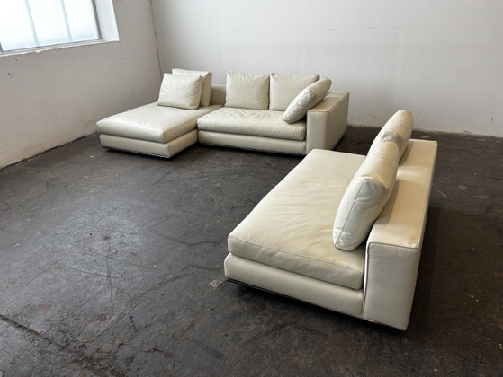 Image 1 of Minotti Hamilton designbank, leren sofa, zo goed als nieuw.