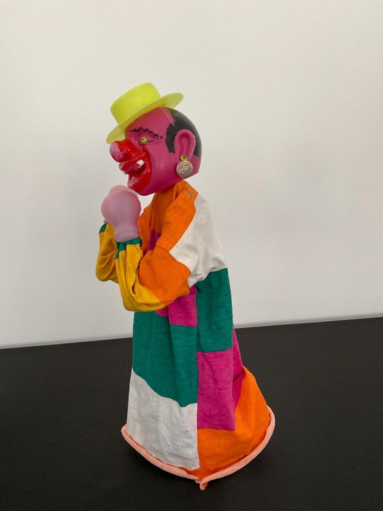 Image 1 of Pair of Vintage Boxing Hand Puppets Asian Man and Clown