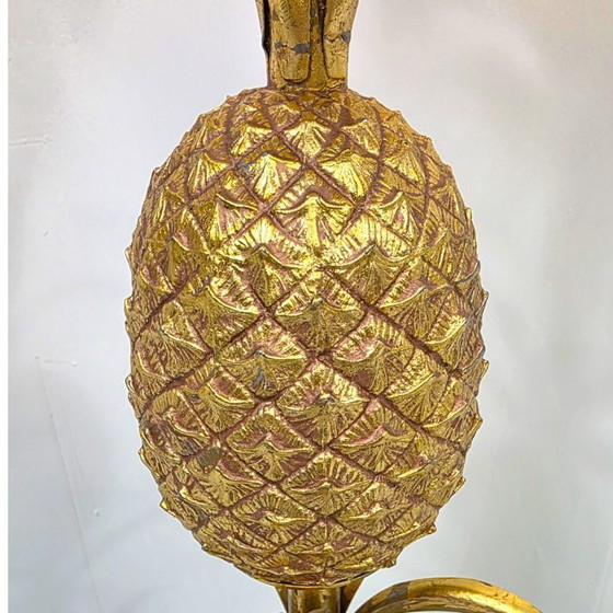 Image 1 of Hans Kögl pineapple lamp 1960s/ Gilded milk glass
