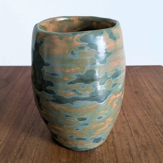 Image 1 of Ceramic vase with abstract "Water Lilies" decoration