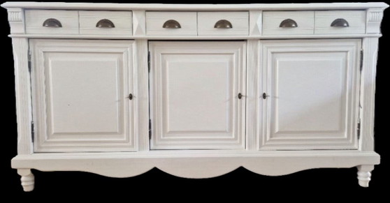 White Country Style Sideboard – Metal, Wood (photo 5 of 10)