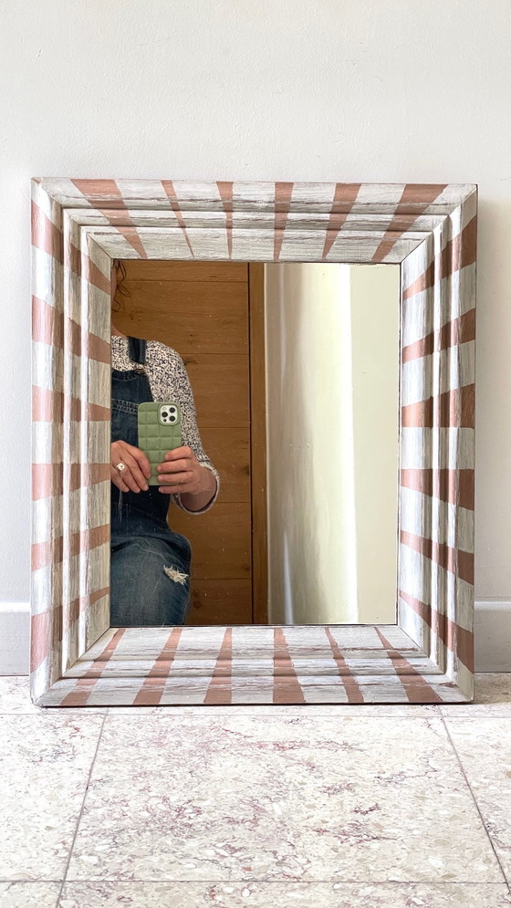 Image 1 of Specchio antico in legno dipinto a mano