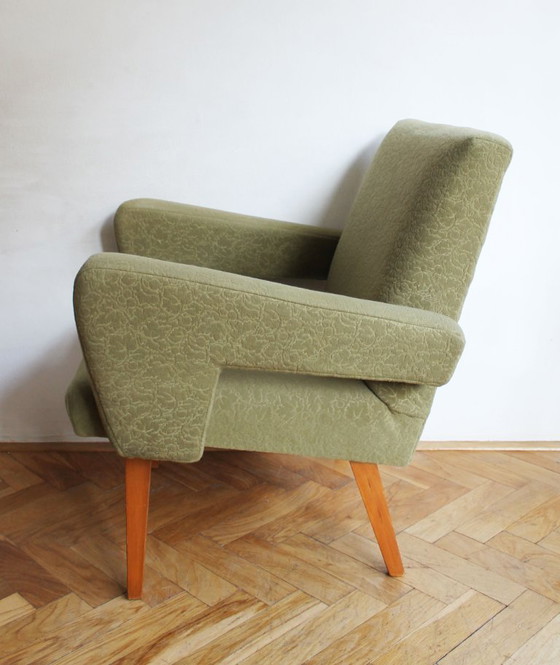 Image 1 of Coppia di poltrone Mid-Century verdi degli anni '60 con tessuto originale