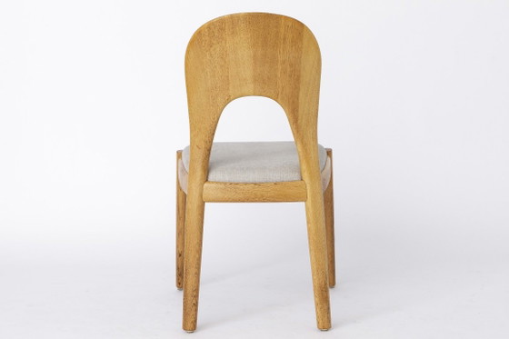 Niels Koefoed Danish Teak Dining Chair, 1970s Mid-Century Modern, Light Grey Upholstery, 2 Available, Wood (photo 9 of 12)