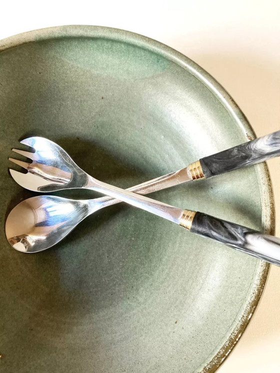 Image 1 of Couverts de service en inox et bakélite, Guy Degrenne