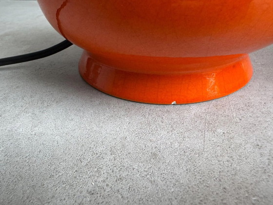 2 pieds de lampe de table vintage en céramique orange des années 70 – Ceramic (photo 7 of 8)