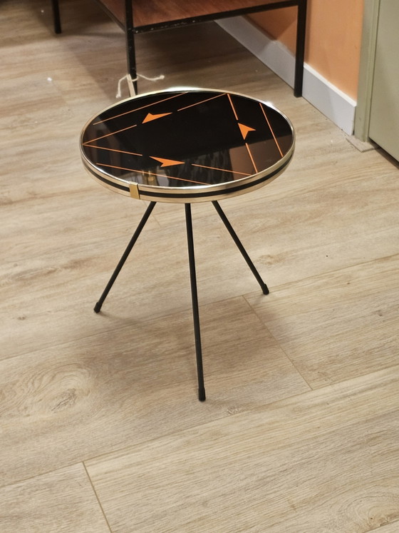 Vintage Glass Plant Table Small Table Side Table – Iron, Wood (photo 3 of 7)