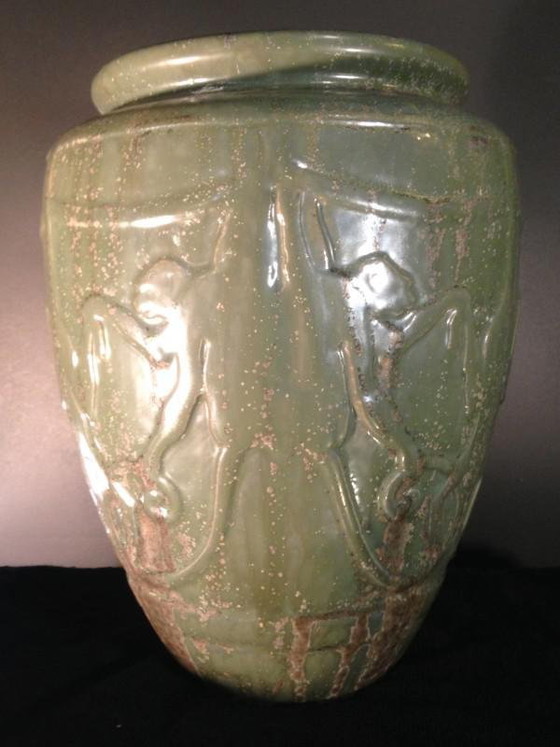 Vase Art Déco n° 761 animalier avec singes par Roger Guerin, années 1930 – Ceramic, Art Deco (photo 7 of 10)