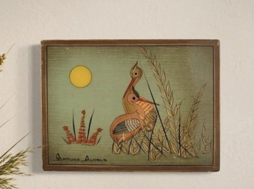 Peinture mexicaine ancienne d'Arturo Alcala - Art populaire