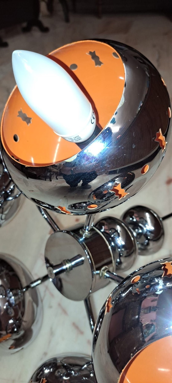 Lámpara de techo SPACE AGE, Iluminación, Metal, Cromo, Naranja (foto 11 de 12)