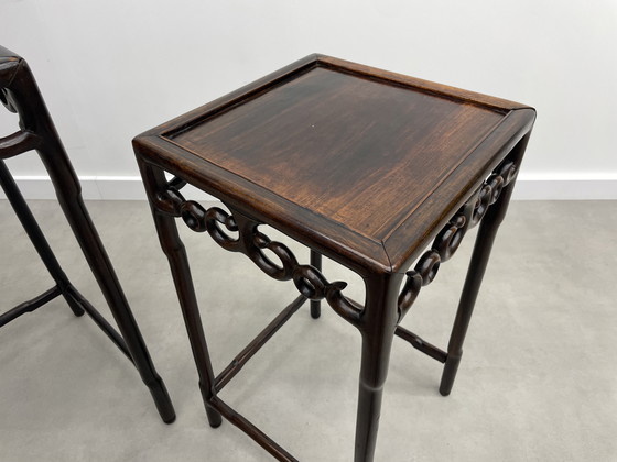 Image 1 of Chinese Huanghuali houten nest tafels circa 1900