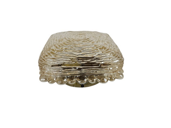 Image 1 of Glashütte Limburg - Amber  - plafondlamp - glas - metaal - 70's