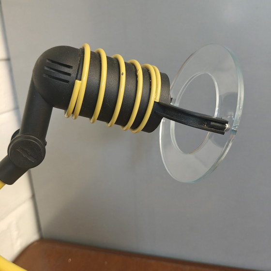 Vintage ESTO 54974 table lamp 1997 – Postmodern Space Age – yellow – Metal, Glass (photo 9 of 12)