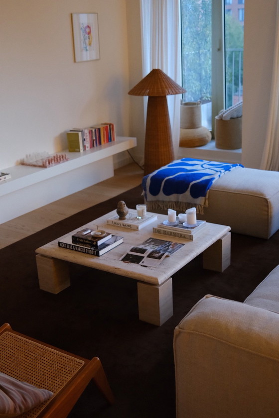 Vintage Italian Travertine Coffee Table (1970s) (photo 4 of 6)