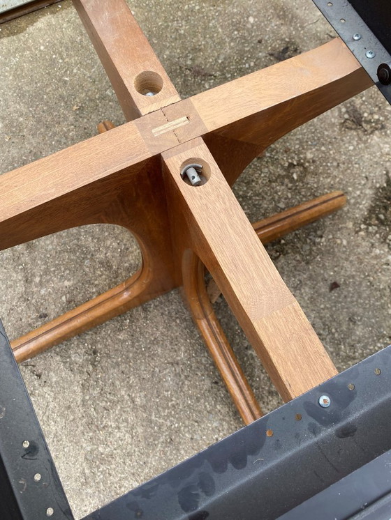 Image 1 of Scandinavian extendable round teak table, 115cm diameter, 152cm length, an70