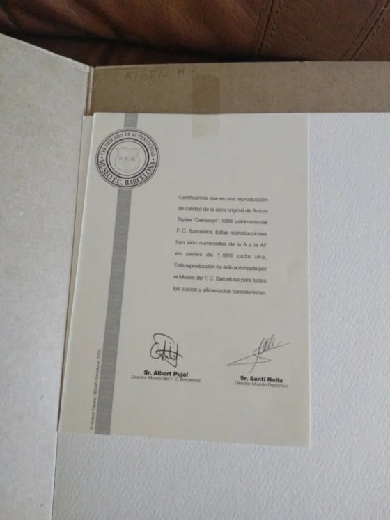 Image 1 of Lithographie d'Antoni Tàpies commémorant le centenaire du FC Barcelone