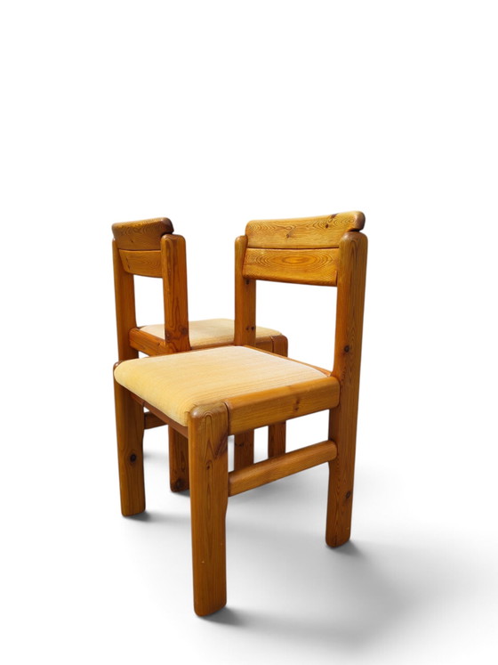 Franse grenen eetkamerstoelen uit de jaren 70 – Textile, Wood (photo 11 of 12)